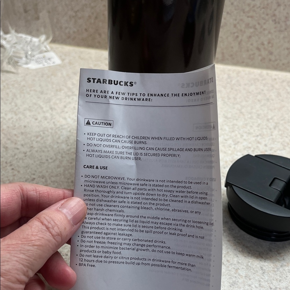 Starbucks Bronze/Esspresso Brown Stainless Steel Tumbler with Screw on lid - Picture 9 of 9